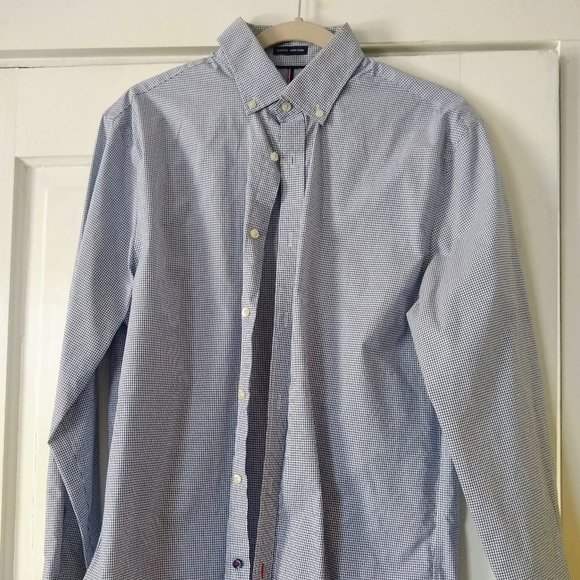 Tommy Hilfiger Other - Tommy Hilfiger Slim Fit Blue Check Oxford Dress Shirt Size 15 1/2  34-35